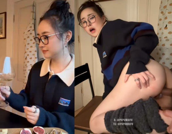 End the New Year's Day holiday with a hard fuck on the dinner table with your cute girlfriend